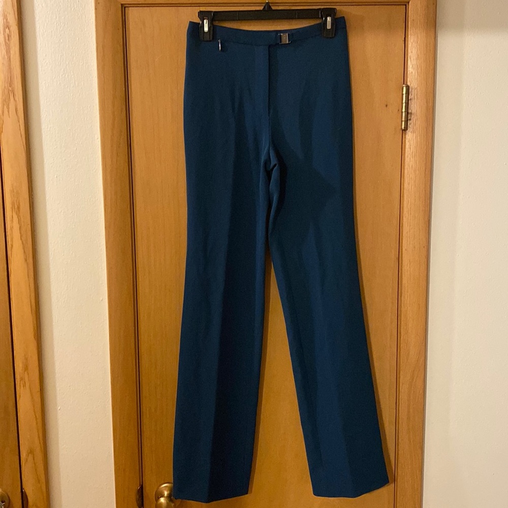 Versus Gianni Versace Classic Trousers Pants High Rise Wool Dark Teal Size 26